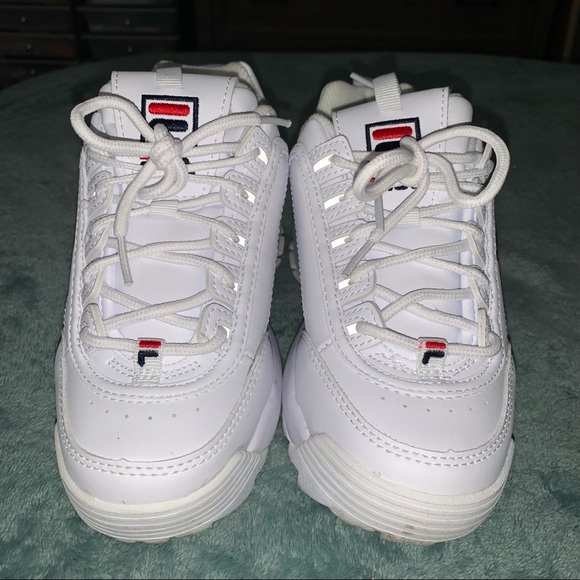 Kids Fila White Sneakers - Picture 5 of 8